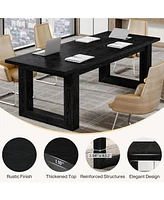 Tribesigns Conference Table, 5 ft Meeting Room Table with Solid Wooden Base, Large