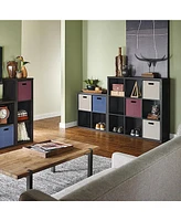 ClosetMaid 9 Cube Storage Shelf Bookshelf Home Organizer with Back Panel, Black
