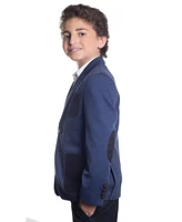 Elie Balleh Boys Navy Slim Fit Knit Jersey Blazer