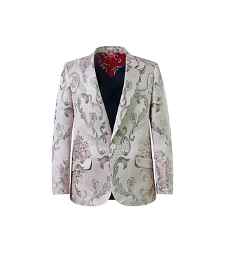 Elie Balleh Boys Modern Sports Coat Pink, L/6-7