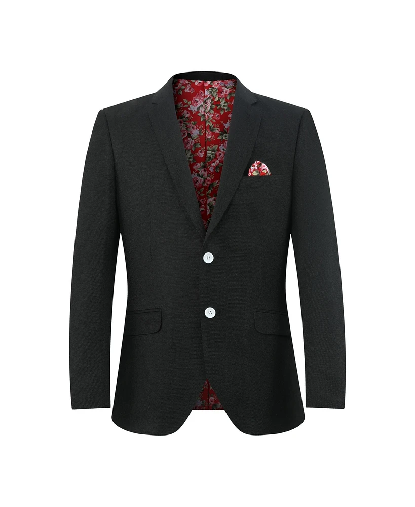 Elie Balleh Boys Black Slim Fit Clasic Melange Jacket