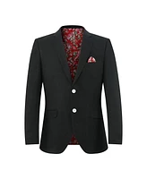 Elie Balleh Boys Black Slim Fit Clasic Melange Jacket