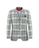 Elie Balleh Boys Slim Fit Plaid Blazer