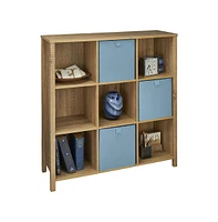 ClosetMaid Freestanding Premium 9-Cube Storage Organizer Bench, Weathered Oak