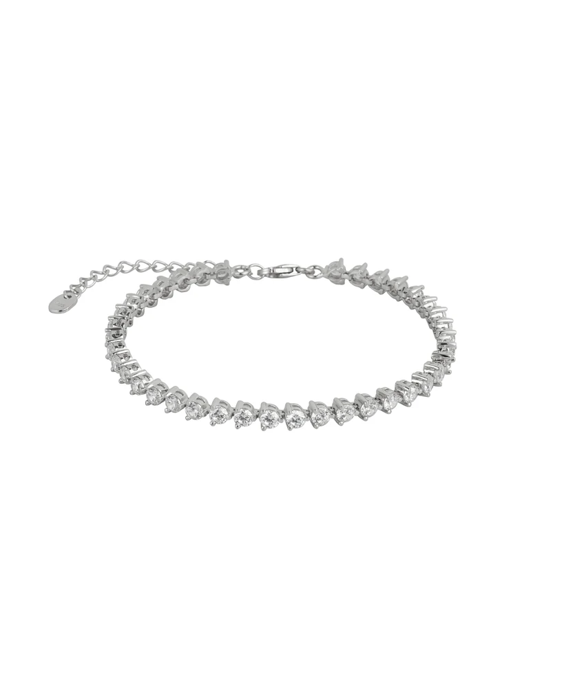Spero London Round Prong Sterling Silver Tennis Bracelet