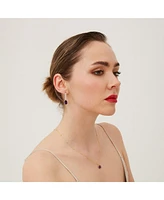 Spero London Pear Shape Amethyst Sterling Silver Drop Earrings