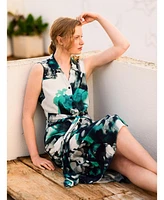 Celtic & Co. Women's Sleeveless Tie Front Midi Dress