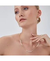 Spero London Baroque Irregular Pearl Jewelled Sterling Silver Chain Necklace In Gold