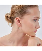Spero London Black Pave Safety Pin Earring Jewelled Sterling Silver