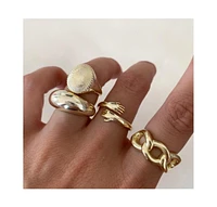 Spero London Hug Ring With Hands Sterling Silver and Gold Plated