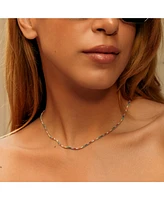Spero London Rainbow Colourful Sterling Silver Tennis Necklace