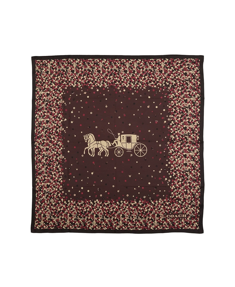 Coach Women's Horse and Carriage Tea Rose Printed Silk Scarf