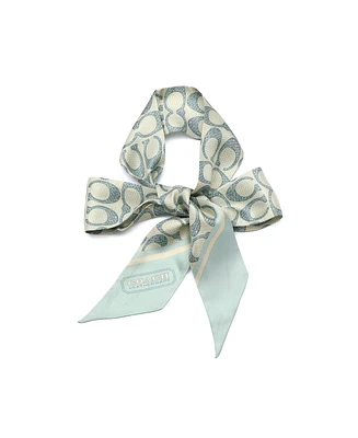 Coach Women's Vintage Signature Print Silk Skinny Scarf