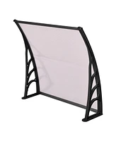 40 x 40 Inch Outdoor Polycarbonate Front Door Window Awning Canopy-Black