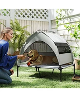 PawHut Elevated Dog Bed, Portable Raised Pet Bed with Canopy, Bag