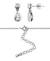 Giani Bernini 2-Pc. Set Cubic Zirconia Pear & Round Pendant Necklace Drop Earrings Sterling Silver, Exclusively at Macy's