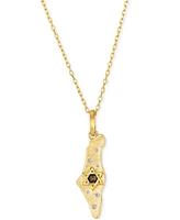 Le Vian Chocolate Diamond & Vanilla Diamond Star of David Scatter Nugget Adjustable 19" Pendant Necklace (1/20 ct. t.w.) in 14k Gold