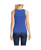 Lands' End Women's Pointelle Rib UNeck Tank