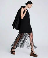 Kenneth Cole Women's Fringe-Hem Mini Sleeveless Shift Dress