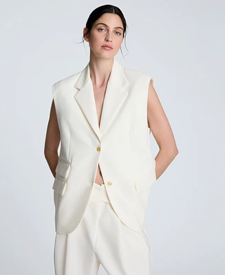 Kenneth Cole Women's Luxe Twill Triple-Pocket Vest
