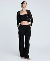 Kenneth Cole Women's Fly-Front Pleated Cargo Pants
