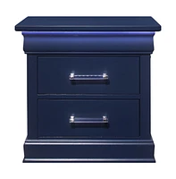 Solid Wood Nightstand with Two Drawers and Built-In Light for Bedroom