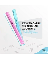 Ruler 12 Inch/ 30 Cm Jeweltone, Inches & Centimeters Plastic Straight Edge Rulers School Supplies, Standard Ruler for Kids Adults, Purple, Pink, Green