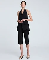 Kenneth Cole Women's Luxe Twill Three-Button Halter Vest