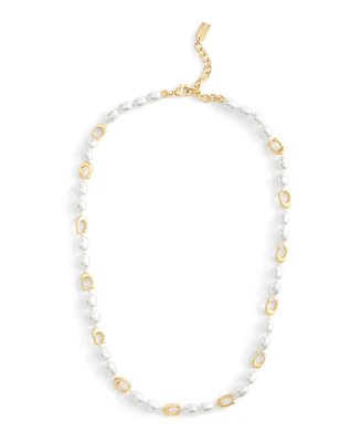 Coach Faux Cultivated Pearl Signature Heritage Collar Necklace