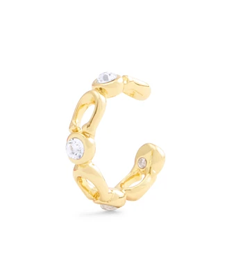 Coach Faux Stone Signature Heritage Single Cuff Earrings