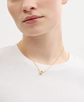 Coach Faux Cultivated Pearl Signature Tea Rose Pendant Necklace