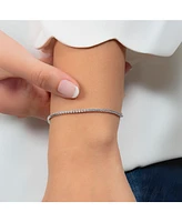 Spero London Sterling Silver 2mm Fine Tennis Bracelet