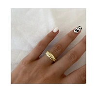 Spero London Croissant Ring Sterling Silver Gold Vermeil