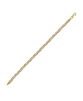 Spero London Gold Rose Gold and Silver Spiral Sterling Silver Flat Bracelet