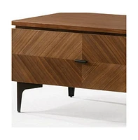 Two Drawer Mid Century Nightstand for Modern Bedroom or Living Room