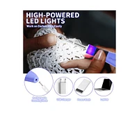 Zcvtbye Rechargeable Lighted Crochet Hook Set with Stitch Counter, Interchangeable Metal Heads