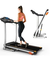 Folding Treadmill 2.5HP 12Km/H, Foldable Home Fitness Equipment With Lcd For Walking