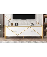 70.9" Tv Stand for TVs up to 75", Media Console with 2 Cabinets