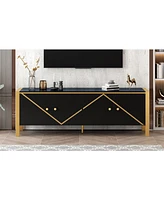 70.9" Tv Stand for TVs up to 75", Media Console with 2 Cabinets