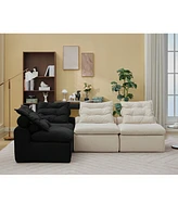 Modular Sofa: Diy, Corduroy, 4 Seats, No Armrests, Pillow-Back, Lumbar Pillow