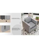 Cozy Gray Single Sofa Chair: Soft Cushion