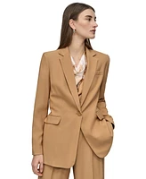 Dkny Petite Long Sleeve One-Button Blazer