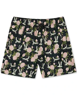 Sunset and Vines Men's Floral Woven Swim Trunks