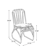 Outdoor Grey Wicker Dining Chairs (Set of 2) with Washable Cushions