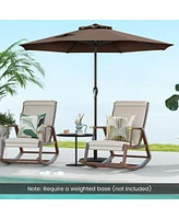 Outdoor Heavy Duty Market Umbrella with Crank Handle and 8 Sturdy Ribs