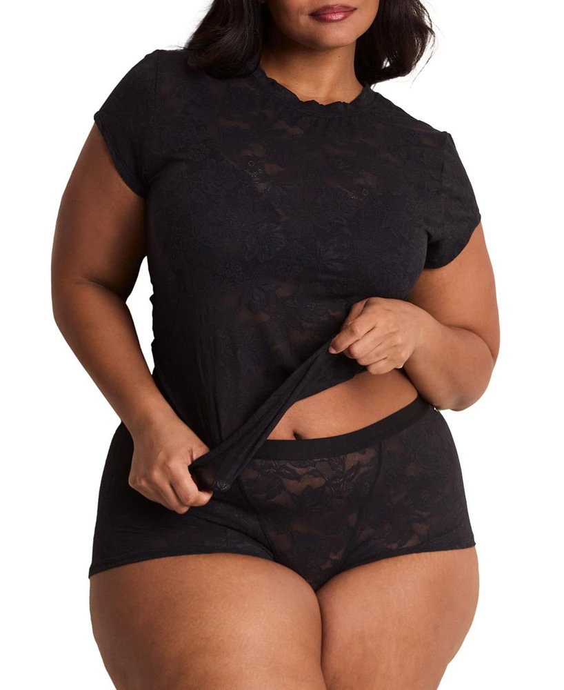 Adore Me Plus Yoko T-Shirt And Shortie Set
