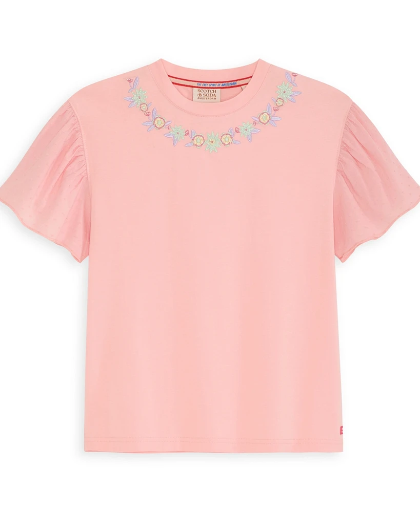 Scotch & Soda Big Girls Denim Group Stretch T-Shirt