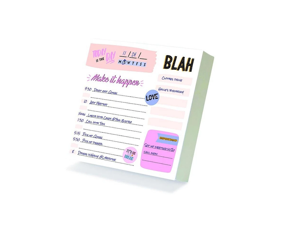Undated Make it Happen Daily Note Block for Productivity and Lists Desktop