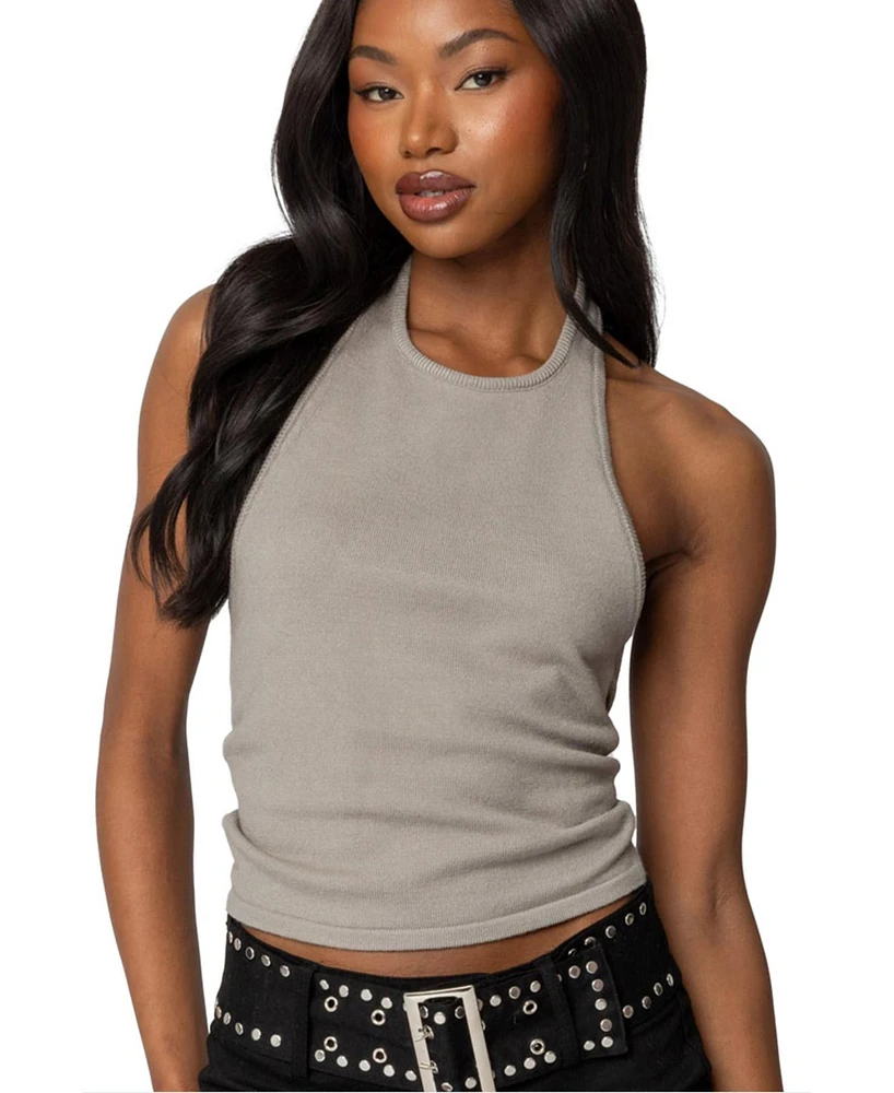 Edikted Women's Twister Backless Knit Halter Top