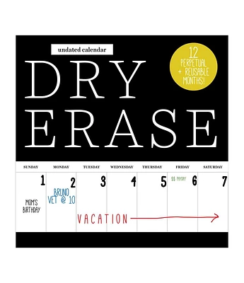 Undated 12" x 12" Dry Erase Vertical Wall Calendar